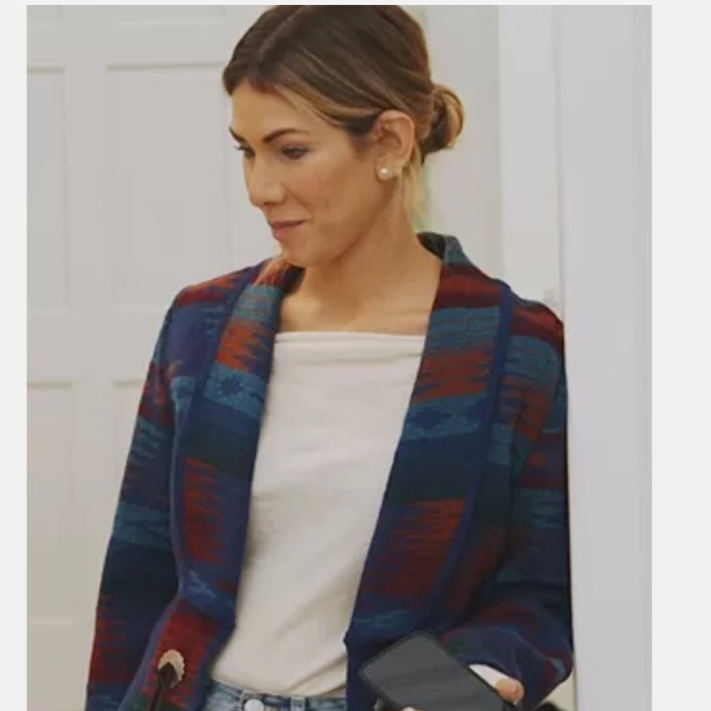 VintagWoolrich Jacket Womens L Wool Aztec Western Seen On Erin Dana Lichy RHONY